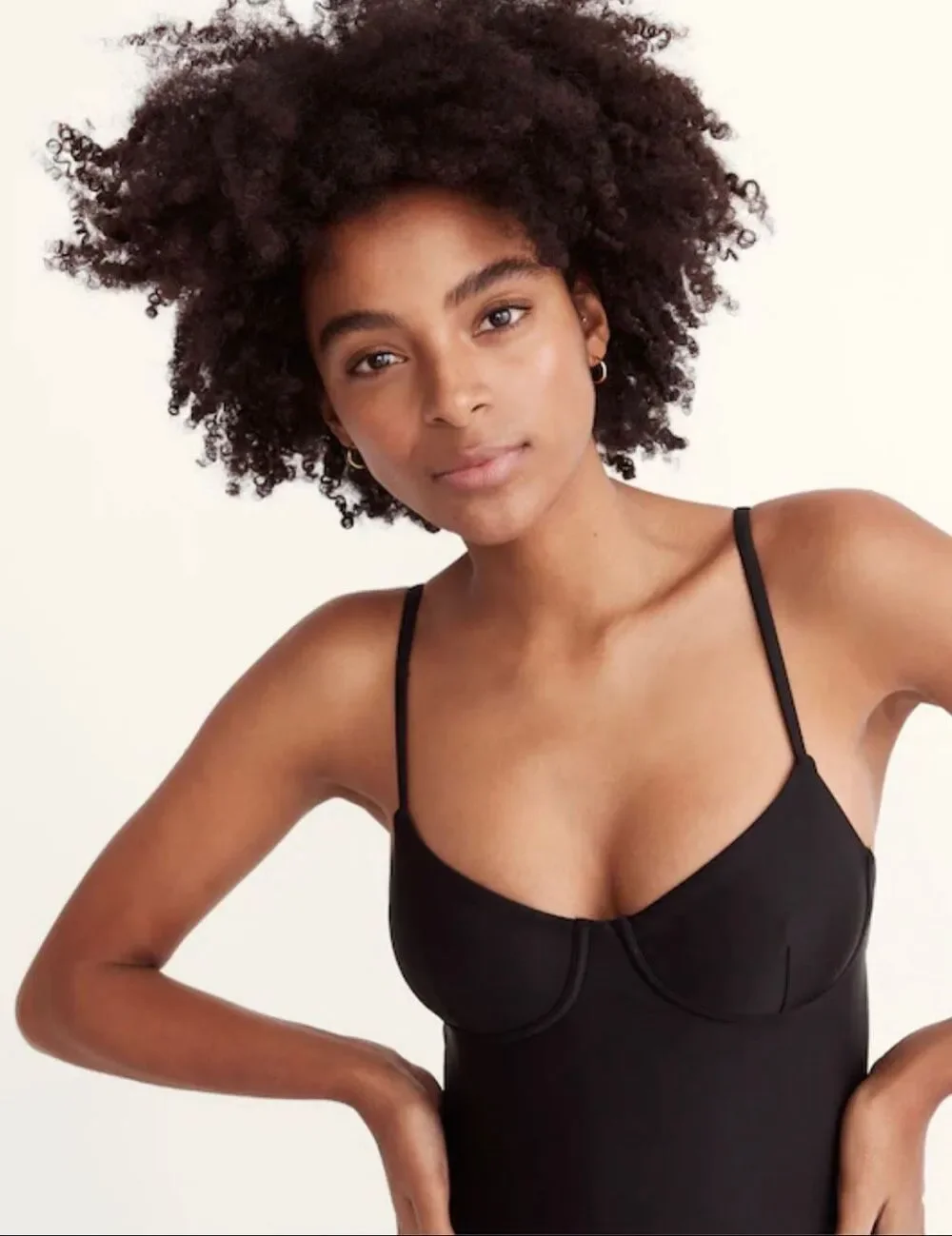 Madewell Second Wave Seamed One-Piece Swimsuit in Black Size L